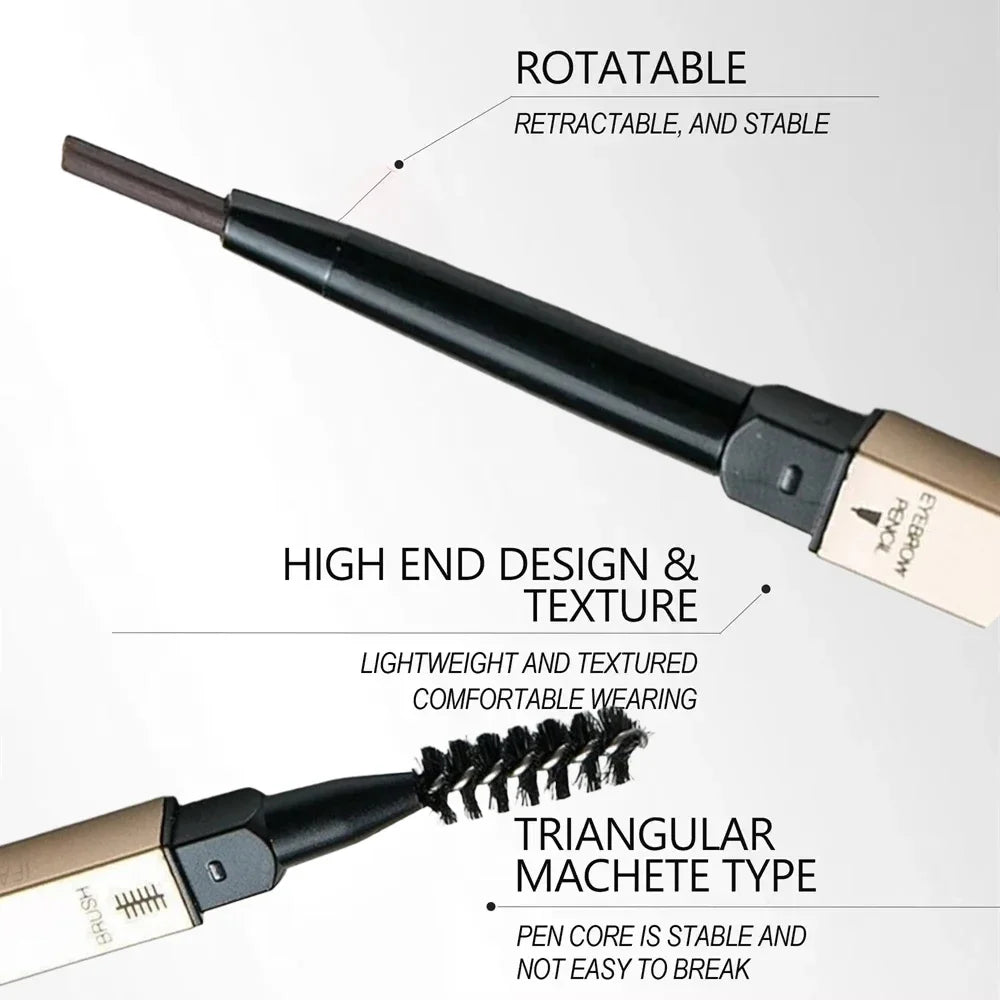 5-Color Double Head Eyebrow Pencil with Brush – Waterproof Sweatproof Eyebrow Gel Tattoo Stick