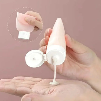 3/4 Pcs 60ml Travel Refillable Silicone Bottles - Empty Lotion, Shampoo & Cosmetic Squeeze Containers for Makeup