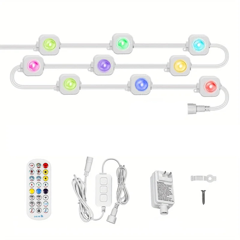 196FT/147FT/98FT/49FT RGB+IC Waterproof String Lights – Permanent Outdoor Smart Christmas & Holiday Decoration Lights