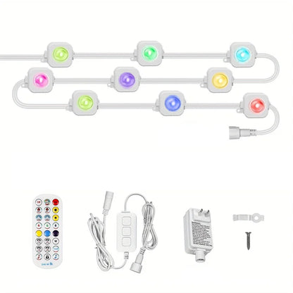 196FT/147FT/98FT/49FT RGB+IC Waterproof String Lights – Permanent Outdoor Smart Christmas & Holiday Decoration Lights