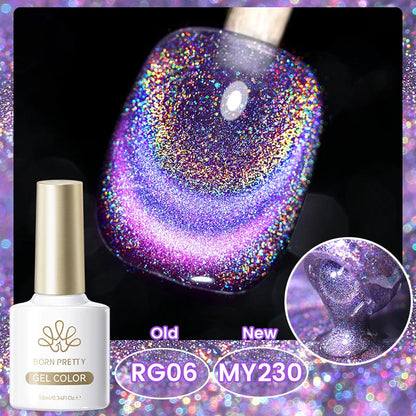 BORN PRETTY Cat Magnetic Gel Nail Polish 117 Colors 10ml Full Coverage Semi-Permanent Soak-Off Nail Varnish for Salon Manicure Glitter Cat Eye Nails