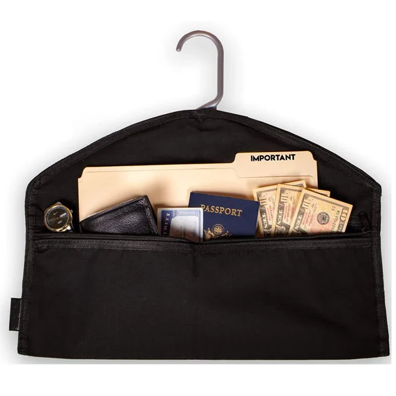 Hanger Diversion Safe – Hidden Pocket for Valuables, Conceals Under Clothes for Home & Travel