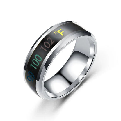 Smart Stainless Steel Mood Ring – Temperature Sensitive Couple Ring, Waterproof Intelligent Color Changing Jewelry Accessories
