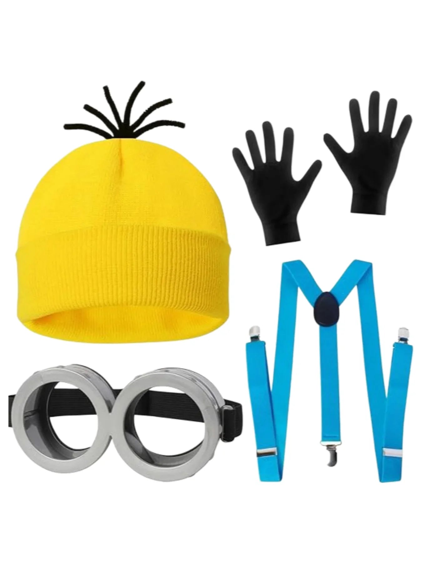 4-Piece Halloween Costume Set - Hat, Gloves & Glasses Strap Cosplay Party Accessories