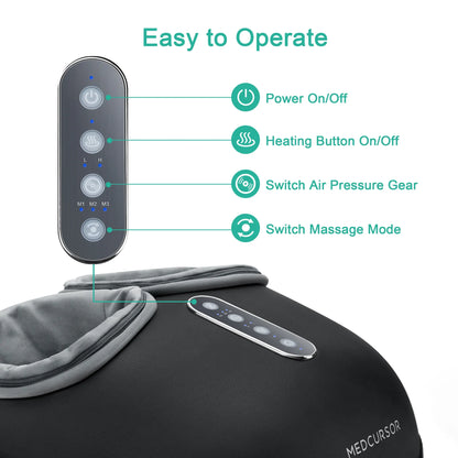 Medcursor Shiatsu Foot Massager with Heat — Electric Roller Massage Machine for Muscle Relaxation & Pain Relief, Fully Wrapped Foot Therapy
