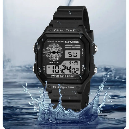 SYNOKE Men's Military Digital Sports Watch – Waterproof Luminous Chronograph Electronic Wristwatch