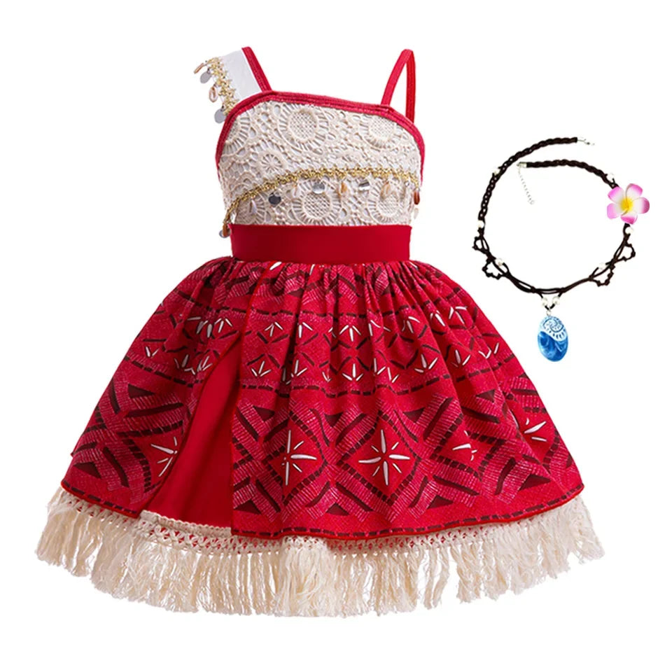 Disney Moana Princess Dress - Girls Vaiana Ocean Adventure Halloween Cosplay Costume