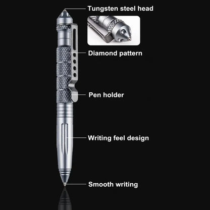 Military Tactical Pen — Multifunction Aluminum Survival & Emergency Glass Breaker