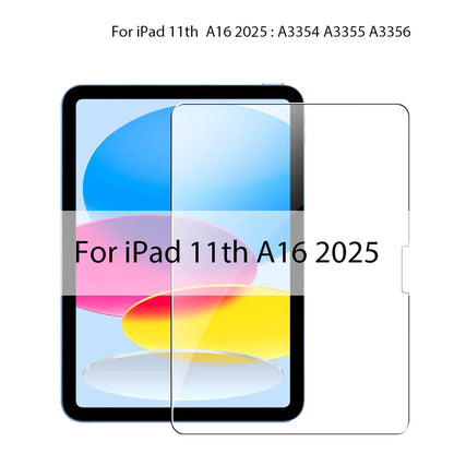 Tempered Glass Screen Protector for iPad A16 9th/10th Gen, Pro 13 M4, Air 11 M2/M3/5/4/3/2, Mini 6/7