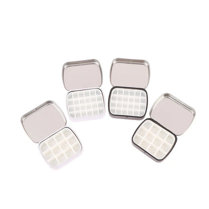 Portable Empty Watercolor Tin Box – 12/24 Grid Mini Paint Palette for Travel Painting & Art Supplies