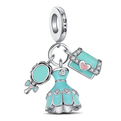 925 Sterling Silver Robot & Sea Turtle Charms Pendant — Moon Bead Bracelet Accessory, DIY Fashion Jewelry Gift for Women