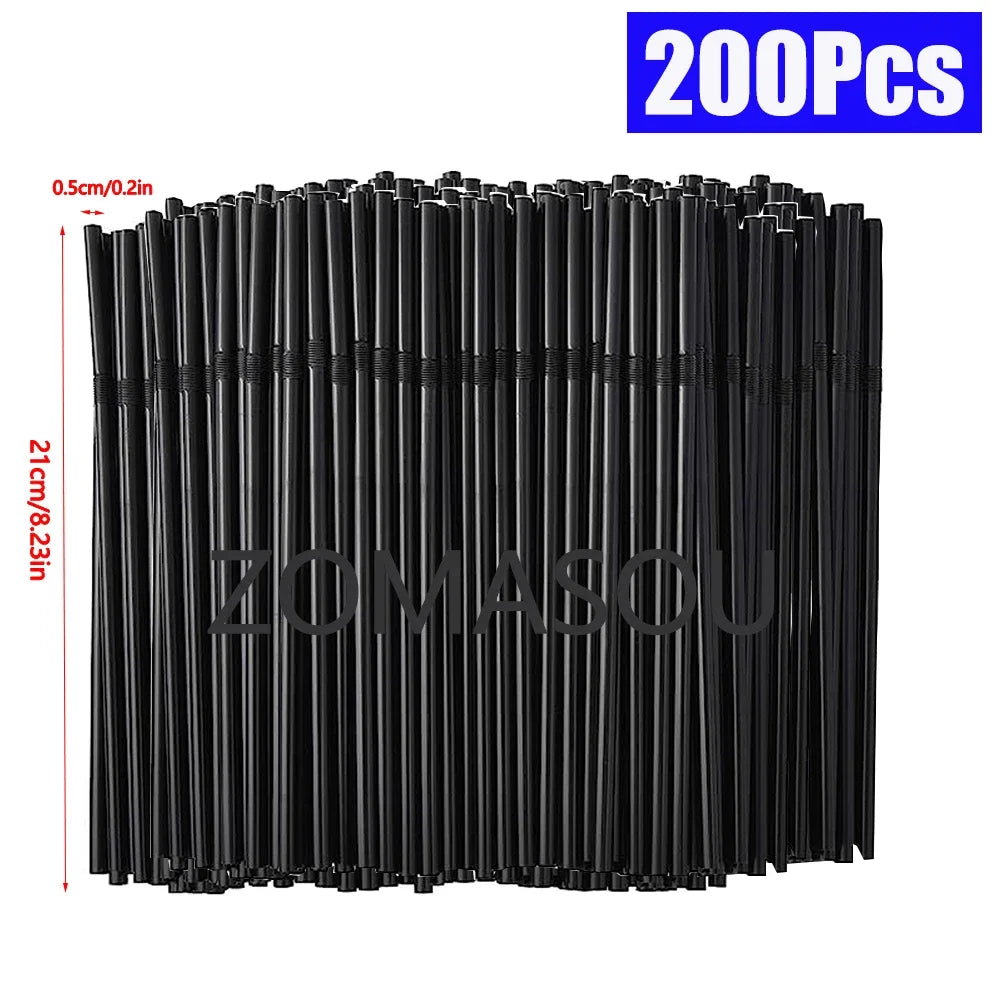 50–3000Pcs Multicolor Drinking Straws – Disposable Beverage Straws for Milk Tea, Party, Wedding & Home Kitchen Use (Wholesale)