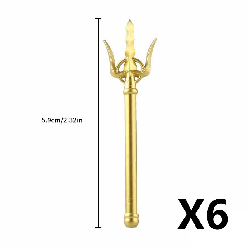 Medieval Figure Weapons Building Blocks Kit – King Sword, Lion Shield, Trident & Double-Edged Axe Battle Toy