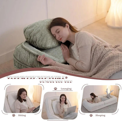 Bean Bag Chair – Convertible Sofa Bed for Adults & Pets, 5 Adjustable Positions, Lounge Chair for Bedroom & Living Room