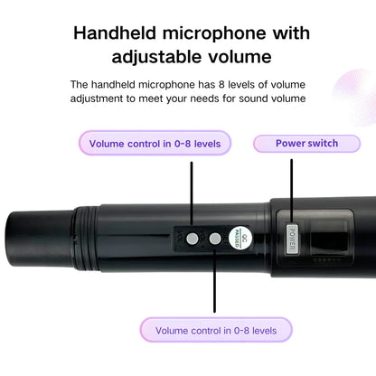 GLXD4 Professional Wireless Microphone – Dual Channel UHF Rechargeable Mic for Stage, Speeches & Live Streaming
