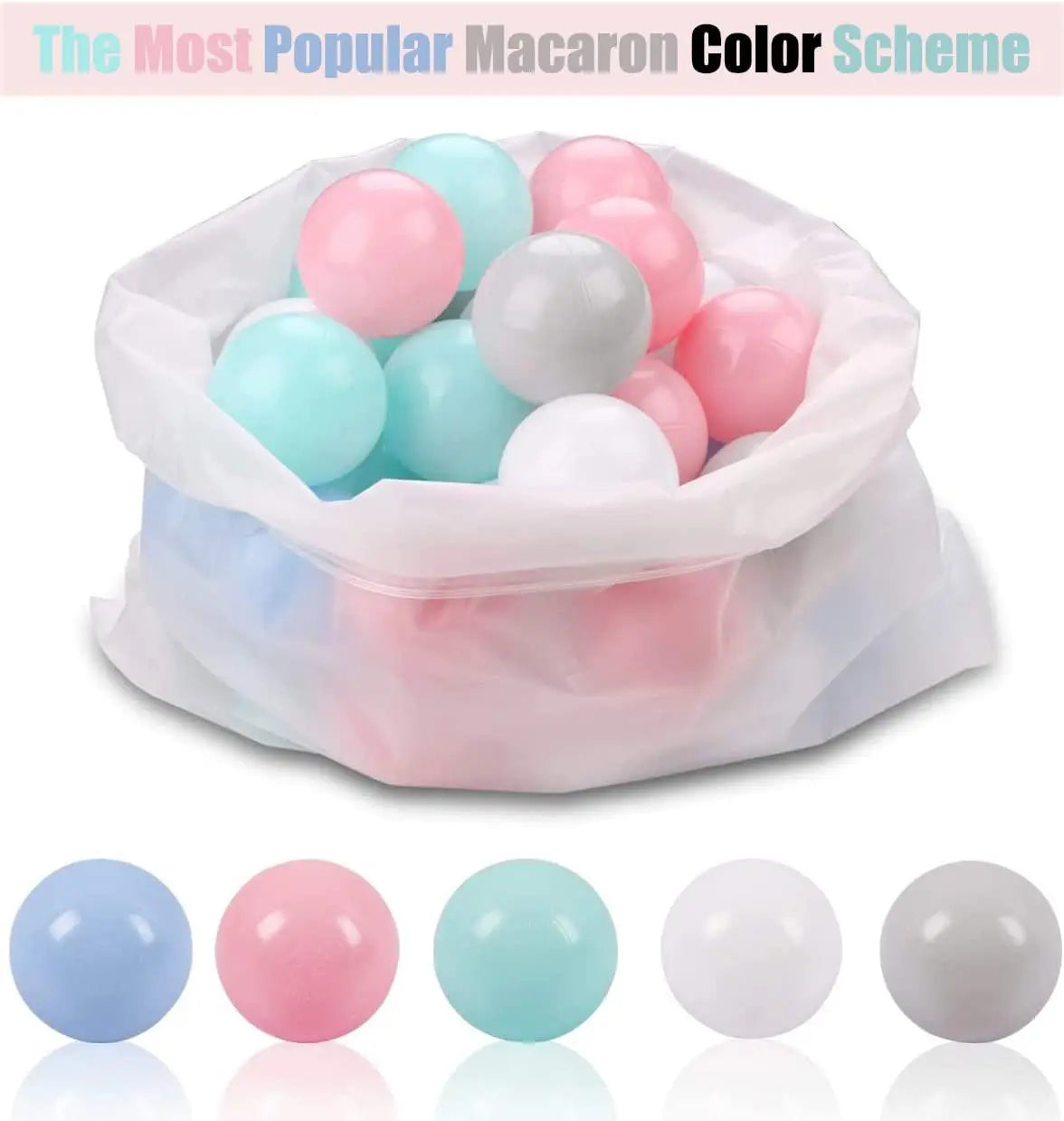 Colorful Baby Plastic Balls — Water Pool & Ocean Wave Balls with Basketball Hoop for Kids, Outdoor Tent Playhouse Toys