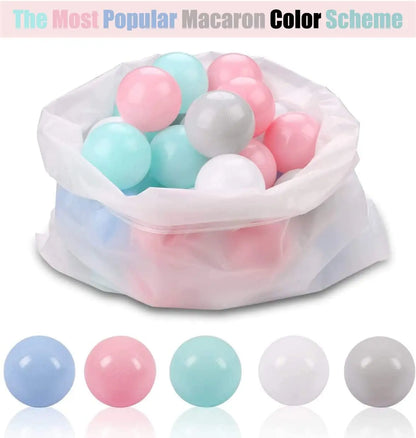 Colorful Baby Plastic Balls — Water Pool & Ocean Wave Balls with Basketball Hoop for Kids, Outdoor Tent Playhouse Toys