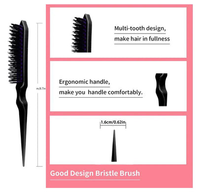 3PCS Double-Sided Edge Control Brush Set – Hair Styling Brushes, Oil-Baked Comb, Styling Partition Comb Accessories