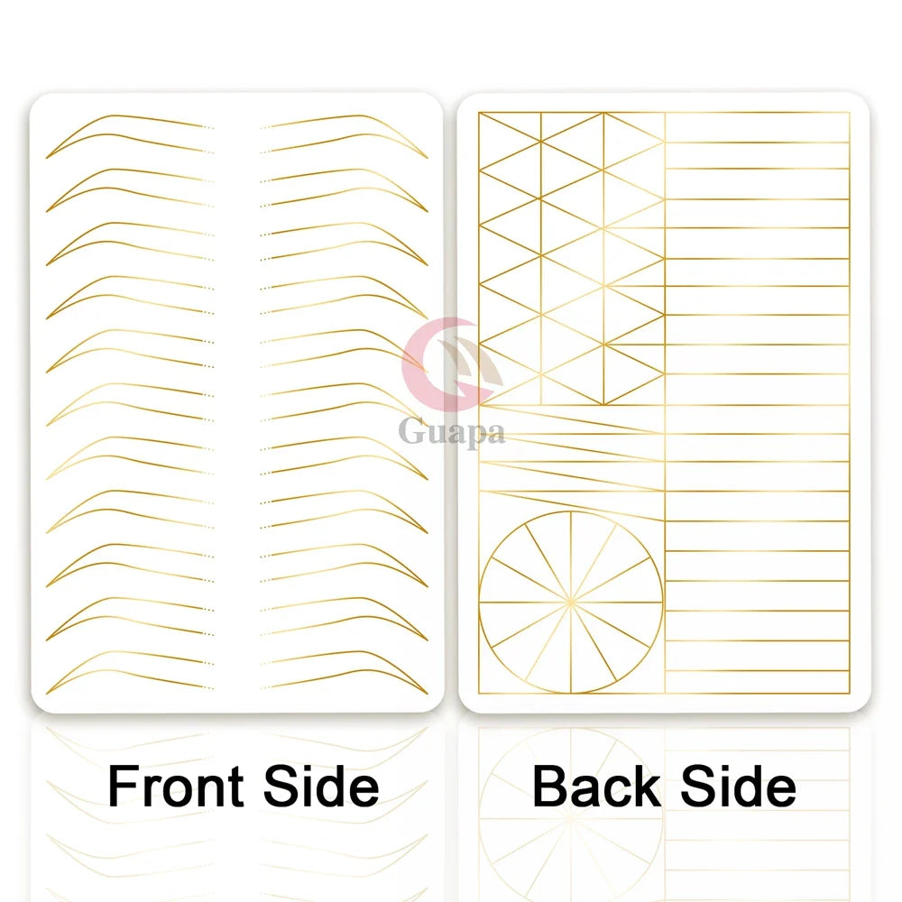 Silicone Practice Skin for Permanent Makeup — Double-Sided Latex Sheet with Brows Design for Hair Stroke Training