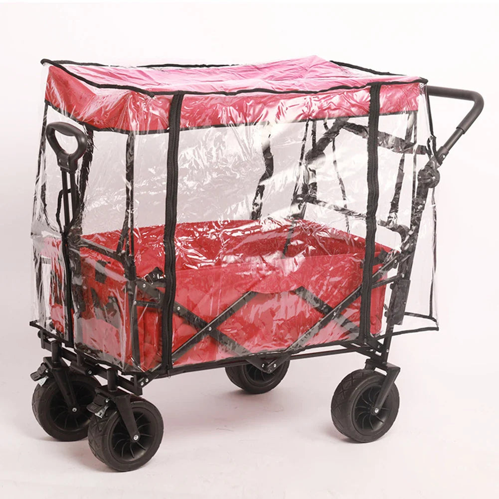 Waterproof PVC Rain Cover for Camping Trolley Folding Garden Picnic Wagon Stroller 91x51x74cm