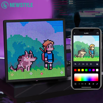 64x64 RGB LED Pixel Matrix Display Panel – Programmable Smart Pixel Art Screen with Bluetooth APP Control Creative LED Sign Board
