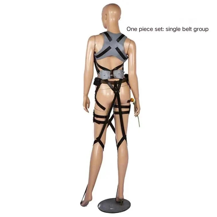 Attack on Titan Cosplay Costume - Recon Corps Jacket, Leather Skirt & Hookshot Belt Set for Anime Fans