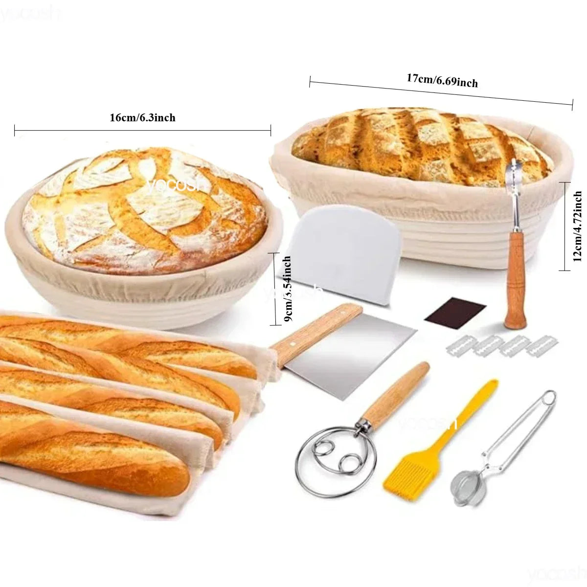 Professional Baking Kit – 24oz Sourdough Starter Jar, Pastry Mat, Scraper, Bread Knife & Gloves for Home DIY Baking