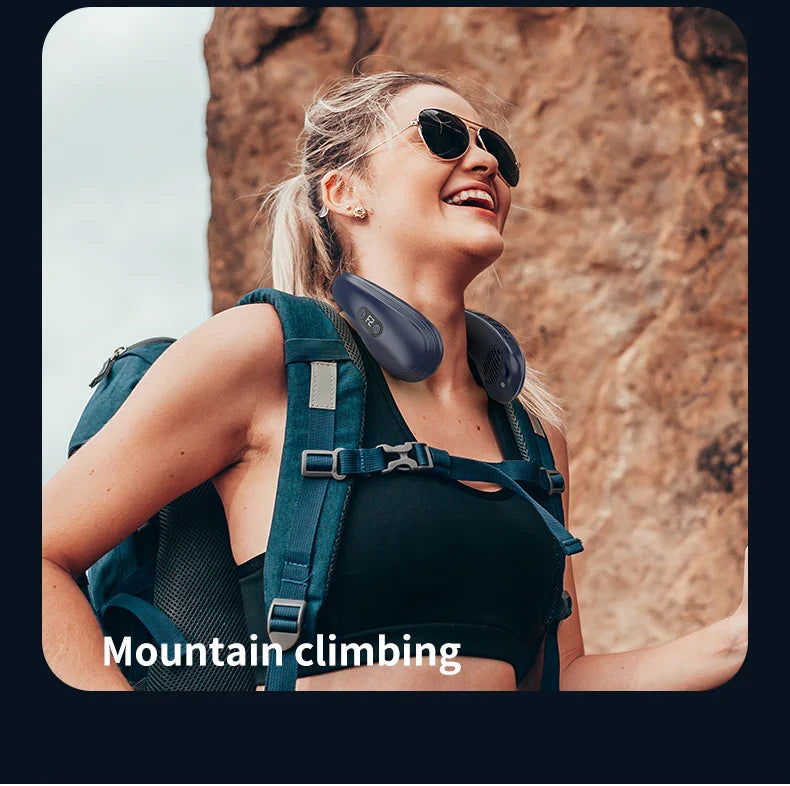 Portable Neck Fan 5200mAh – Rechargeable Wearable Semiconductor Cooling Fan, Personal Outdoor Neck Air Conditioner