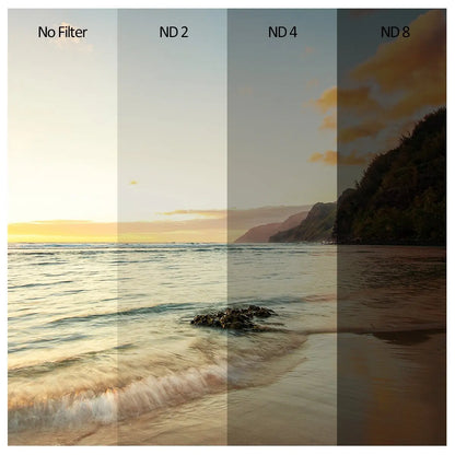UV, FLD, CPL, ND (ND2/4/8), Star, Yellow Grad, Grey Filter Kit with Cleaning Set — Fits 37mm to 82mm Lenses