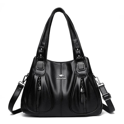 Luxury Women’s Leather Casual Tote Bag – High Quality Large Shoulder & Crossbody Handbag