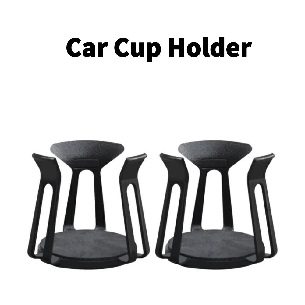 Universal Car Cup Holder Organizer – Adhesive Beverage Bottle Storage Rack Auto Interior Drink Holder Accessory (Black)