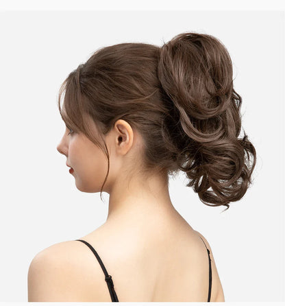 SARLA Premium Synthetic Claw Clip-In Ponytail Extensions – Blonde Hairpiece, Fake Pigtail Hair Bun for Women P026