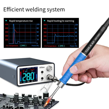 AIXUN T3A/T3B Intelligent Soldering Station – Rework Station for PCB & BGA Soldering with T115/T210/T245/T12 Tools