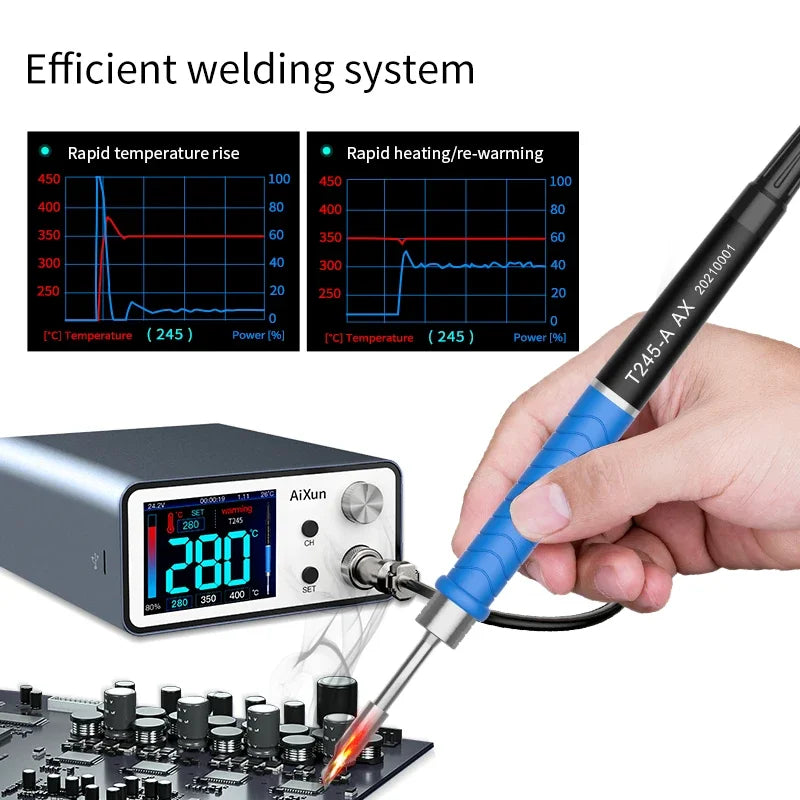AIXUN T3A T3B Intelligent Soldering Station - T115/T210/T245/T12 Rework Station for PCB & BGA Soldering Tools