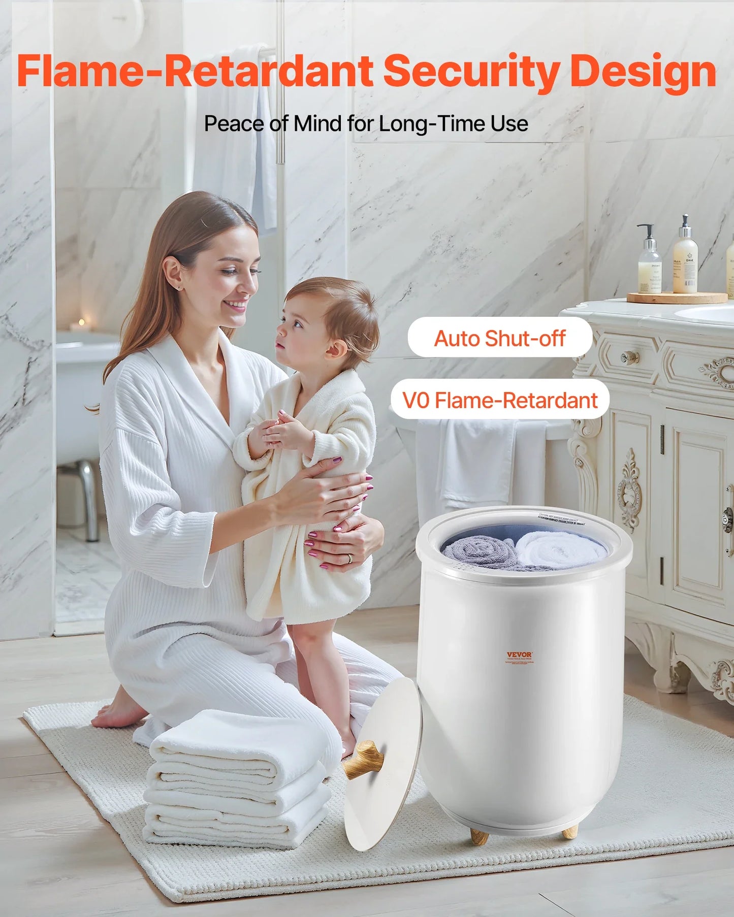 20L Towel Warmer Bucket – Heated Spa Towel & Blanket Warmer with LED, Auto Shut-Off & Adjustable Temperature