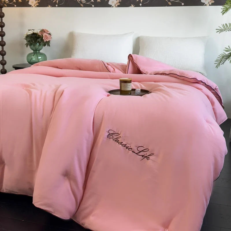 CARA CARLE 100% Natural Mulberry Silk Comforter - Luxury Warm Duvet Filler Blanket For King Queen Twin Single Couple Beds