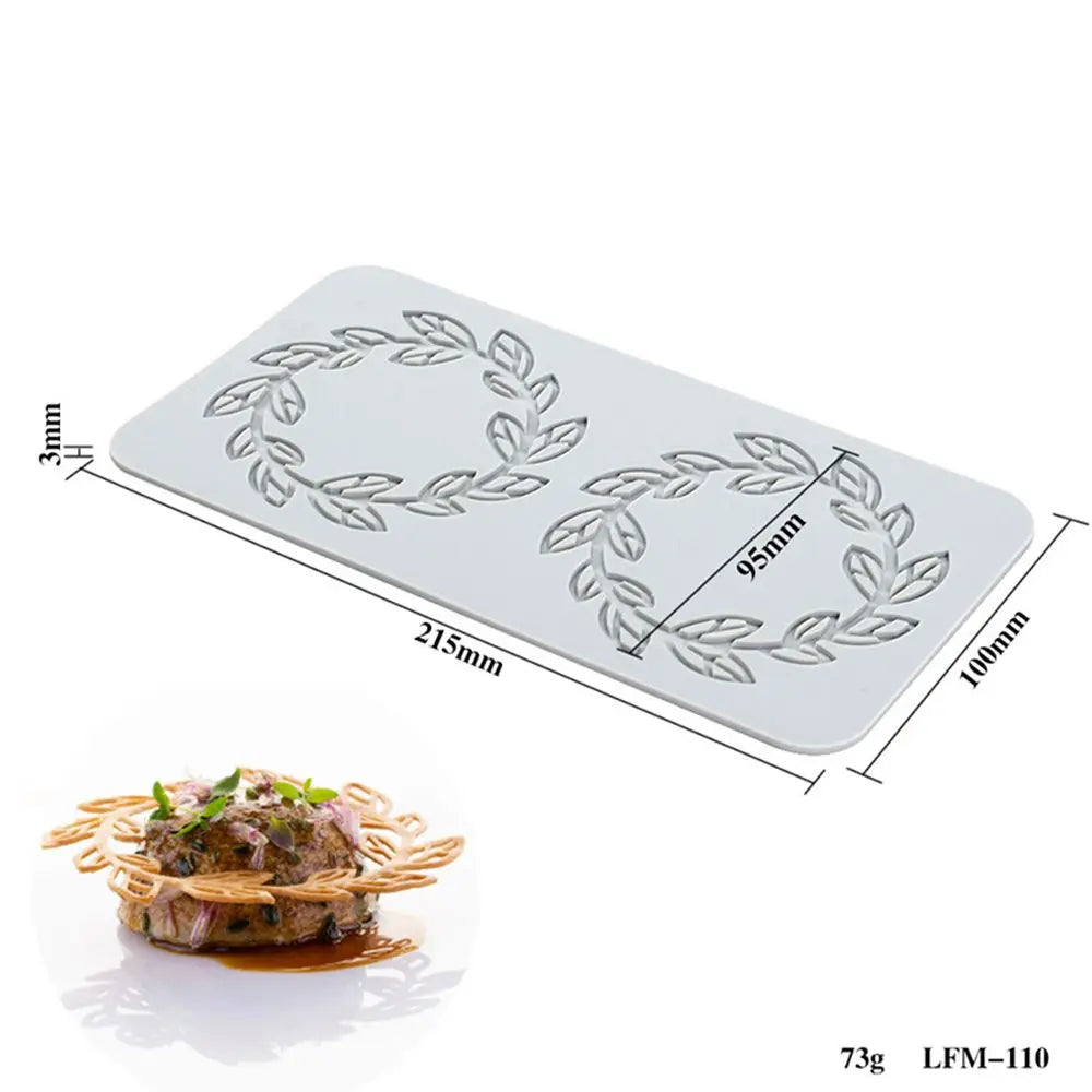 Flower & Leaf Pattern Silicone Mold — Fondant Cake Lace Mat for DIY Baking, Craft & Cake Decoration