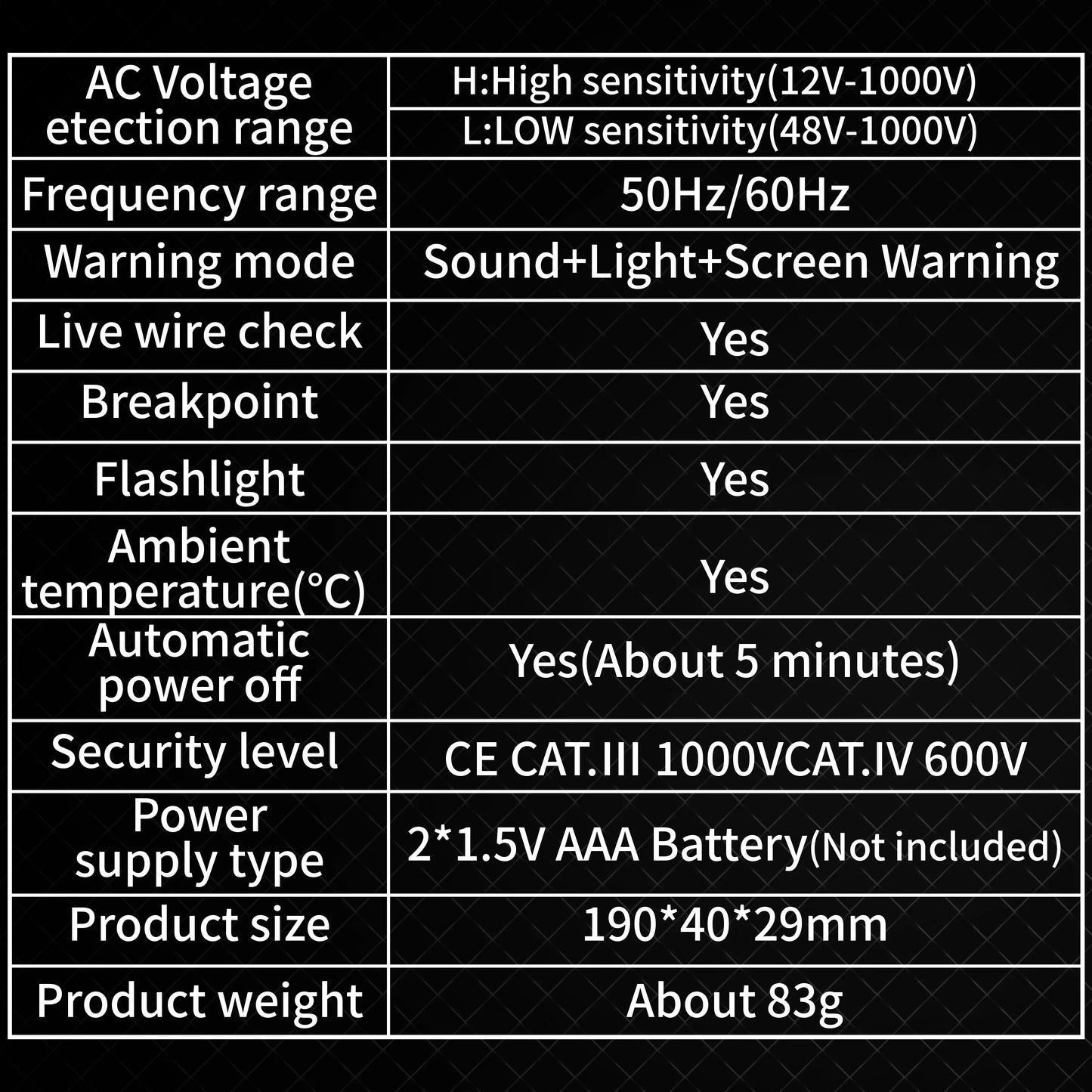MASTFUYI FY18S Smart Non-Contact Voltage Tester Pen - AC Voltage Detector with NCV, Breakpoint Identification, 12-1000V Range