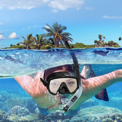 Dry Snorkel Set with Tempered Glass Diving Mask – Professional Panoramic Snorkeling & Swimming Training Gear for Adults