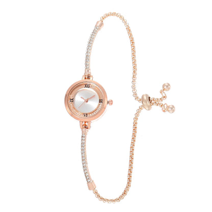 2024 Fashion Women's Wristwatch – Gold Bracelet with Small Dial, Elegant Quartz Steel Watch for Women