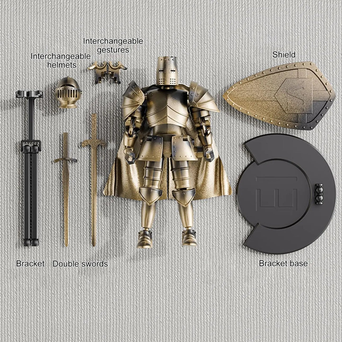 Multi-Jointed Medieval Knight Action Figure – Fully Flexible 360° Movable Body Model Figurine