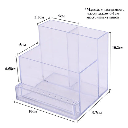 Clear Nail Drill Bit Holder - Transparent Display Box Organizer for Manicure Tools, Nail Art Accessories & Beauty Storage