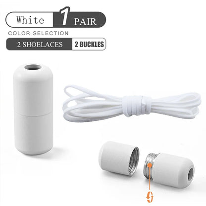 Elastic No Tie Shoelaces - Quick Lock Metal Laces for Kids & Adults Sneakers, Lazy Shoe Strings