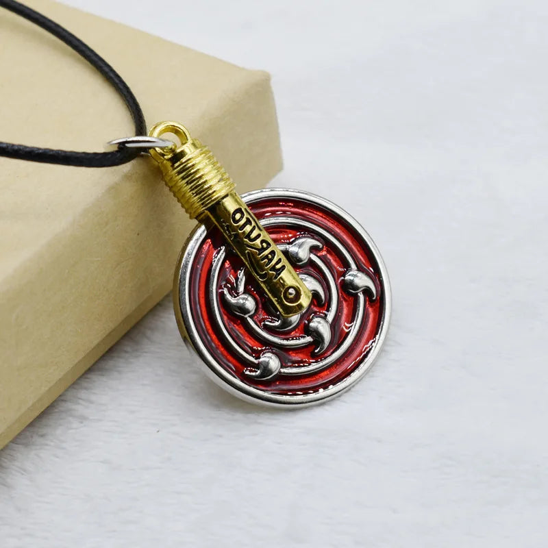 Anime Konoha Necklace & Keychain – Akatsuki Sharingan Jiraiya Pendant for Sasuke, Kakashi Cosplay Jewelry Gift