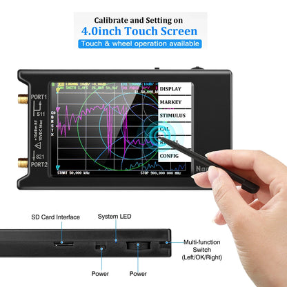 NanoVNA-H4 Spectrum Analyzer – 2.8/4" Vector Network Antenna Analyzer, 10KHz-1.5GHz, MF, HF, VHF, UHF Tuner
