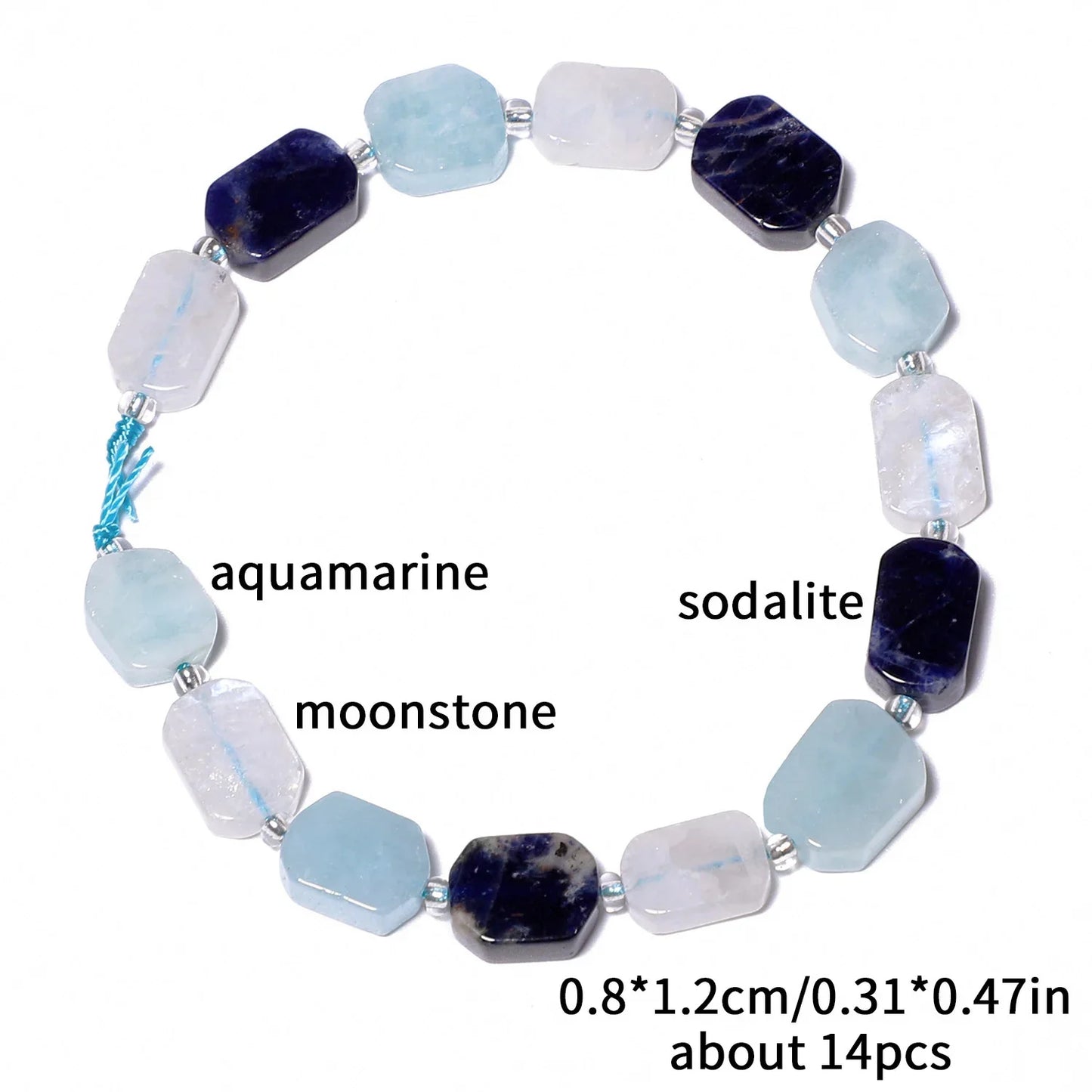 Natural Gemstone Rectangle Beads - 8x12mm Amethyst Citrine Lapis Lazuli Spacer Beads for DIY Jewelry Making & Bracelets