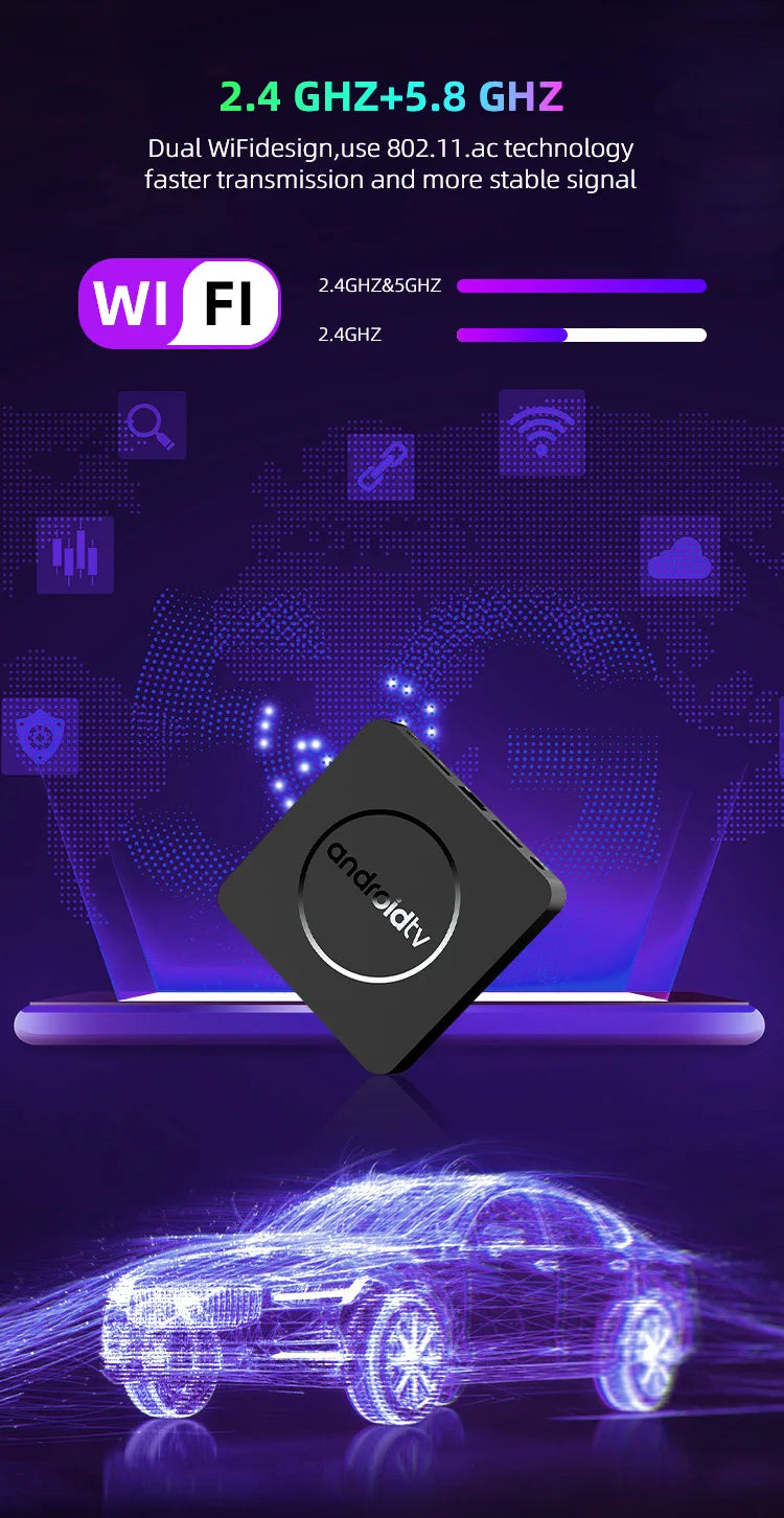 Q10 Android 14 TV Box – Allwinner H313 8K Media Player with 64GB/128GB ROM, Dual WiFi 2.4G&5G, Voice Control Set-Top Box