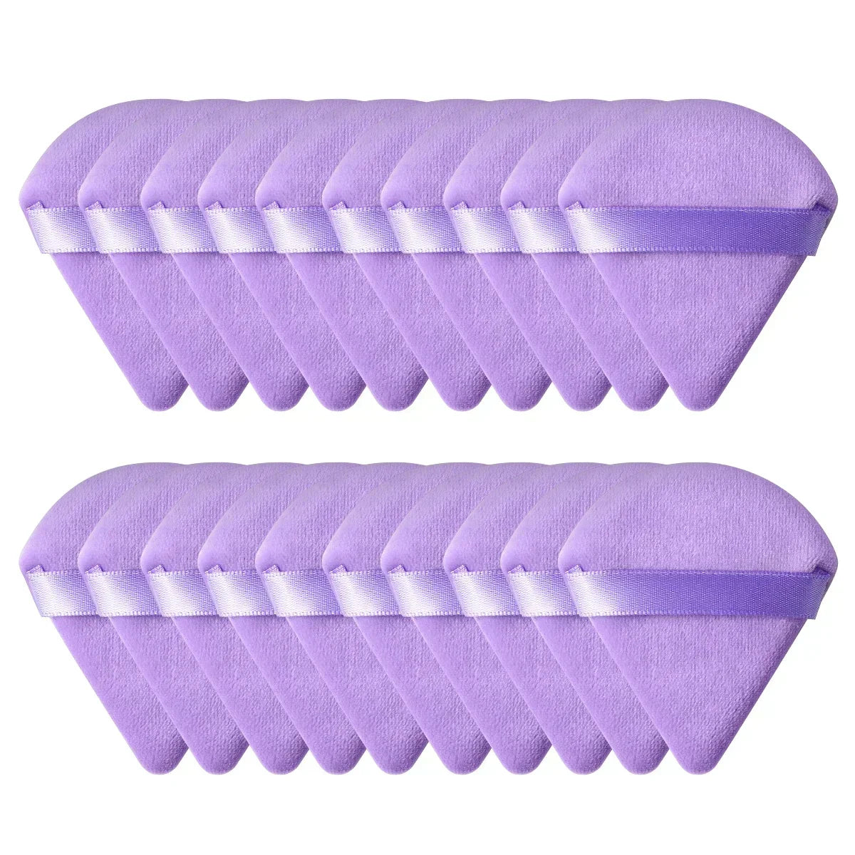10/20PCS Triangle Velvet Powder Puffs – Mini Face Makeup Sponges, Washable & Lightweight Cosmetic Tools