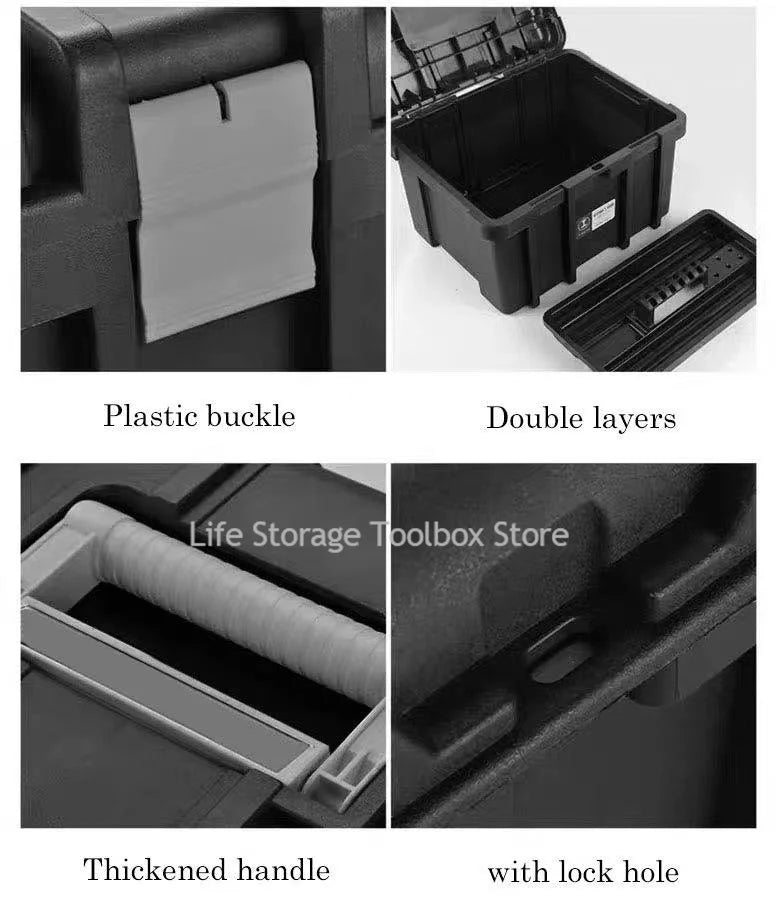 Large Portable Toolbox — Height-Adjustable Tool Organizer Suitcase for Garage, Workshop & Hardware Parts