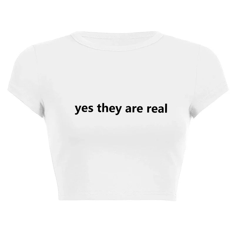 Harajuku Y2K Women’s White Crop Top – Casual Short Loose Summer Tee